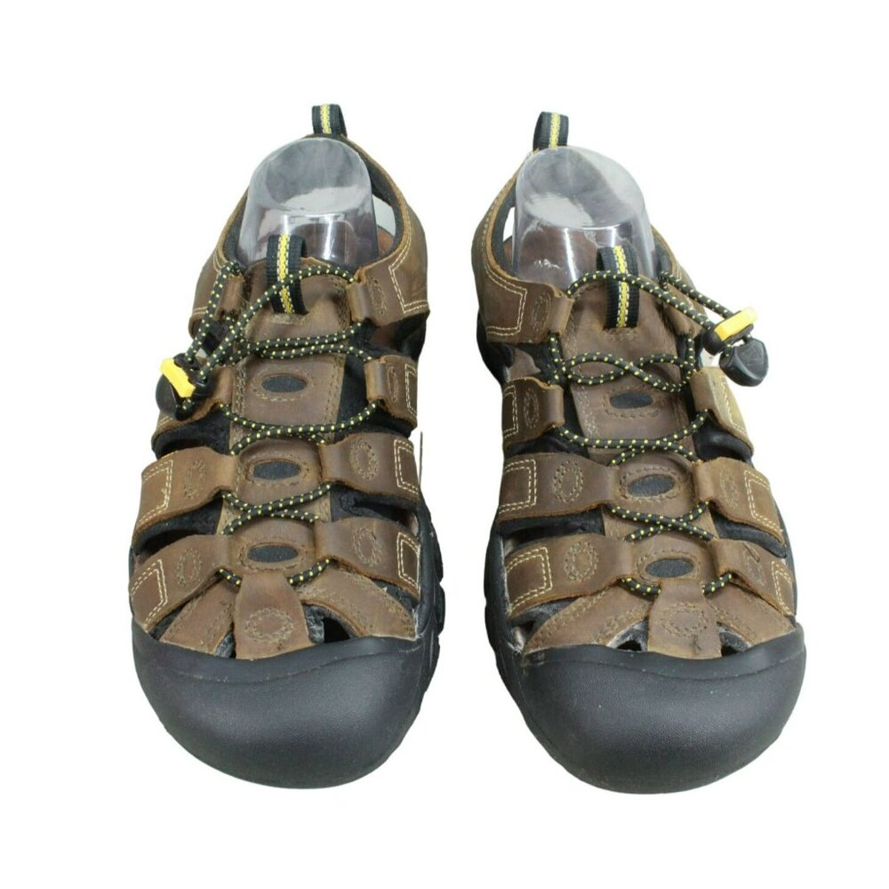 Keen New Port Brown Leather Adjustable Bungee Cord Outdoor Sandals Size 11 - Picture 4 of 9